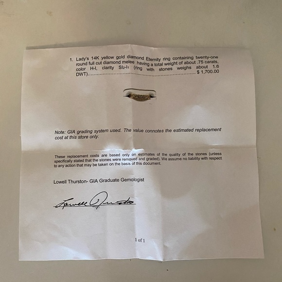 Appraised Size 5 Diamond Eternity Band - Picture 8 of 9